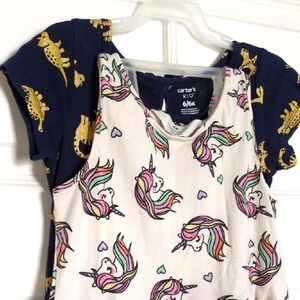 Carter's Blue and Yellow Fit and Flare Casual Dress